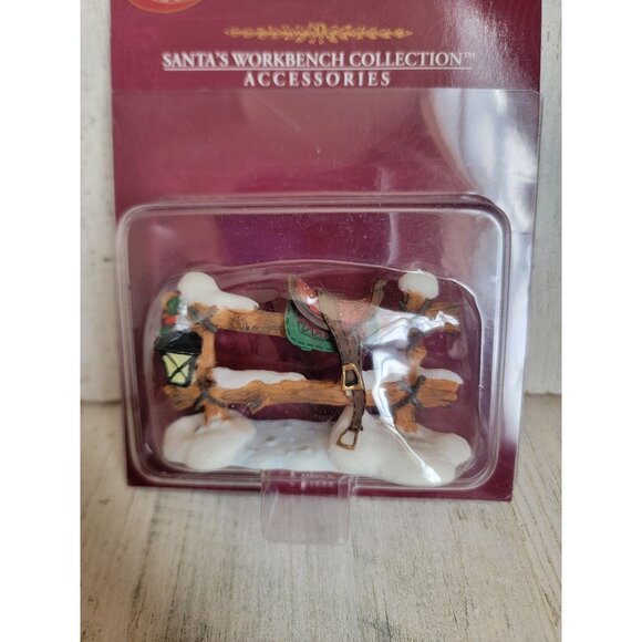 Santa's Workbench saddle fence snow village accessory Xmas - Picture 1 of 5